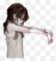 Anime Manga Mutilated Mutilation - Anime Depressed Girl Drawing Emoji,Alice Anime Emojis