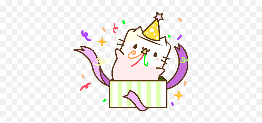 Marshmallow Cat Sticker - Happy Emoji,Birthday Emojis With Cats