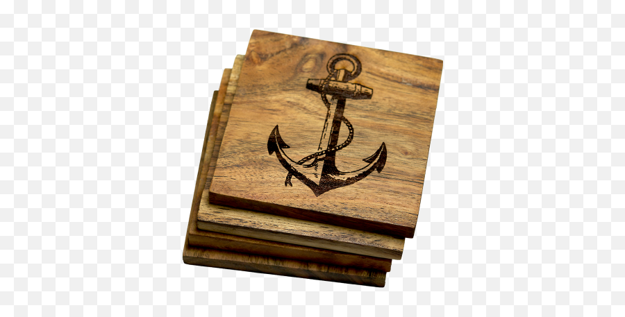 U - Wooden Coasters Designs Emoji,Nautical Emojis Anchor