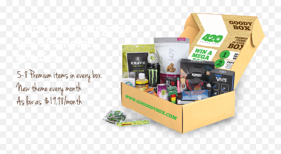A Box Of Shipped To Your House Each Month - Vape Surprise Box Emoji,Steam Weed Emoticon