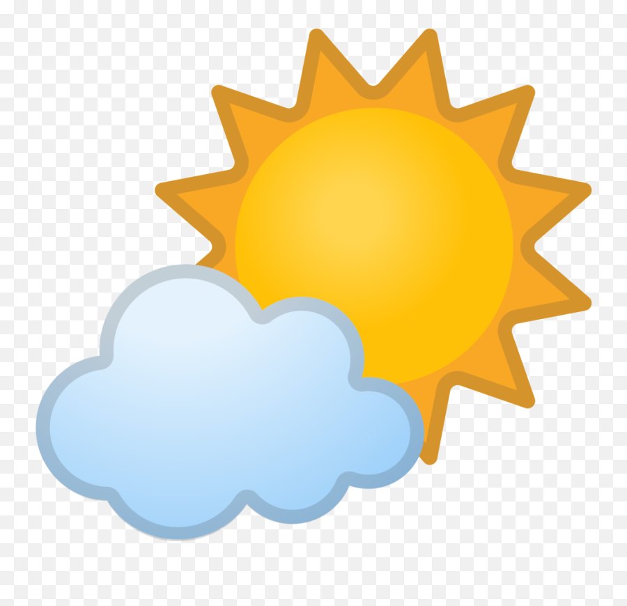Sun Behind Small Cloud Emoji - Sun And Cloud Emoji,Small Emoji Pictures