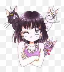 Download Hd Luna Sailor Moon Transparent Diana Artemis - Sailor Saturn Sticker Emoji,Saturn Emoji