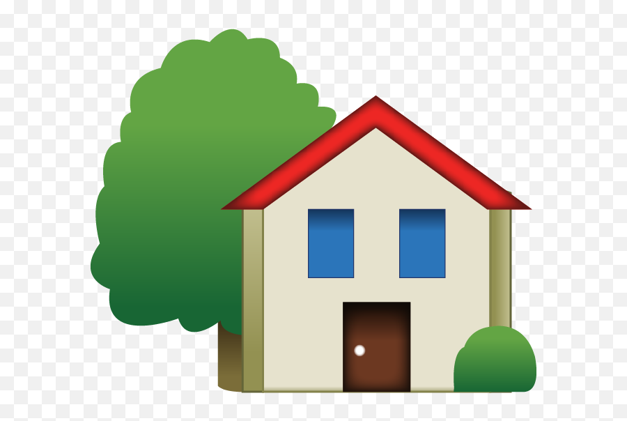 Download House Emoji With Tree - House Emoji Transparent,Home Emoji