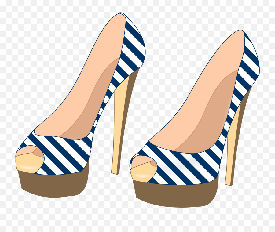 Heels Clipart Blue Heel Heels Blue Heel Transparent Free - Striped Shoes Clipart Png Emoji,Unc Tar Heel Emoji