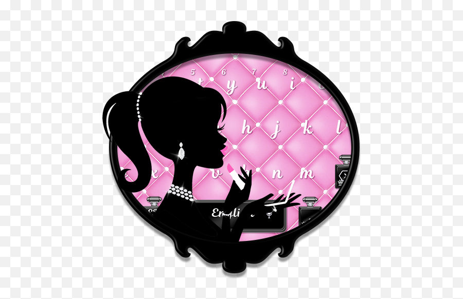 Glamorous Pink Girl Keyboard Theme U2012 Applications Sur Google - Hair Design Emoji,Girls Emoji Robe
