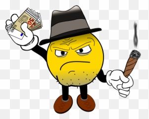 Smiley Smilie Comic Caricature Cartoon - Mafia Smiley Png Emoji,Emoticons Of A Chef