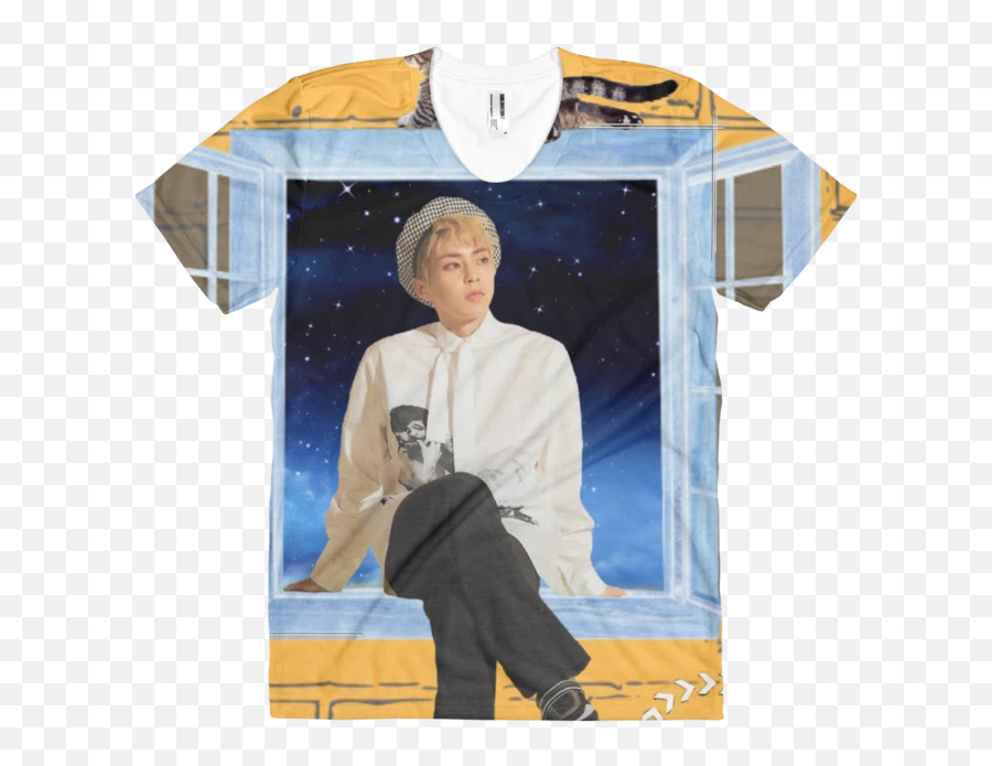 Exo Xiumin Sitting On Window Pane Women - Short Sleeve Emoji,K Pop Boys Emotion