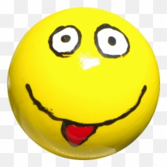 But Buis Smiley Jaune Avec Langue Tirée Peint À La Main - Wide Grin Emoji,Emo Kid Emoticon