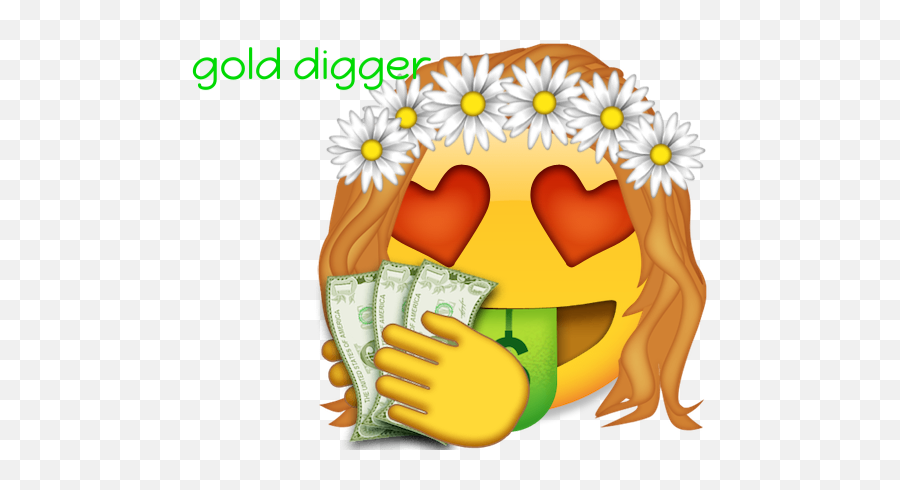 Pin - Iphone Gold Digger Emoji,Emoticons Moi Cho Paltalk