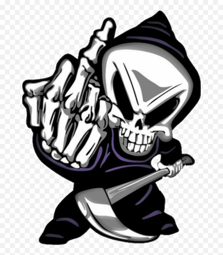 Skull Reaper Cuss Dirty Sticker By Amanda - Sticker Middle Finger Logo Emoji,Dirry Emojis