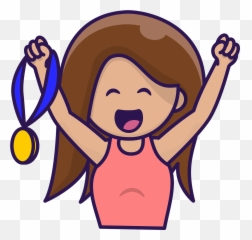 Girl Avatar Champion - Gold Medal Emoji,2 Medal Emoji Png