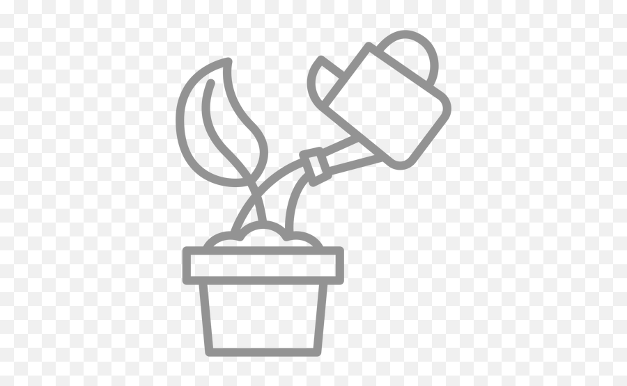 Watering Seed Icon Stroke - Transparent Png U0026 Svg Vector File Flowerpot Emoji,Watering Can Emoji