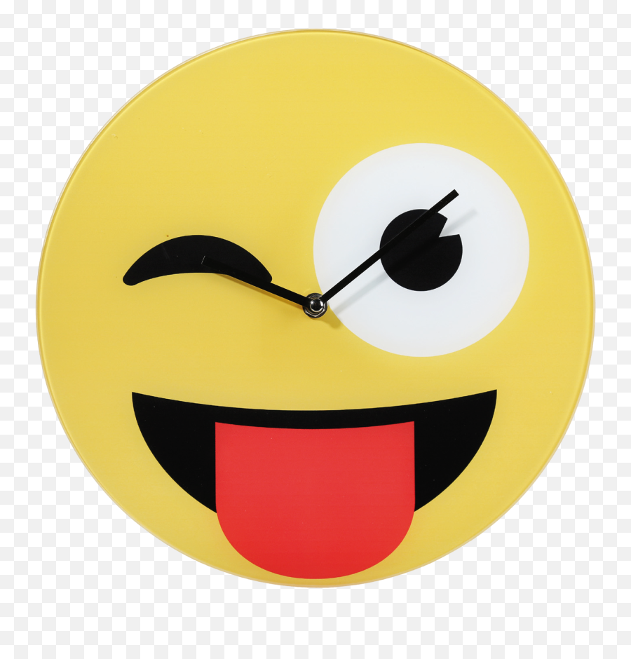 Tongue Emoji Transparent - Smiley Clock Png Clipart Full Happy Face Clock With Transparent Background,Focus Emoji
