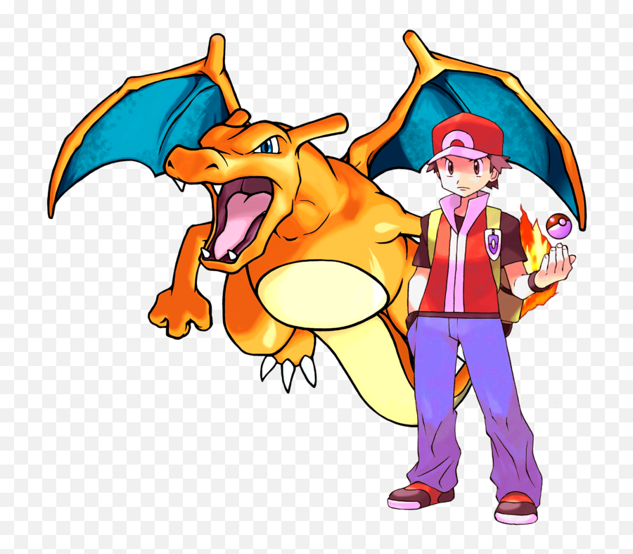Pokemon Trainer Red Png Image - Pokémon Fire Red Render Emoji,Fish Moon Emoji