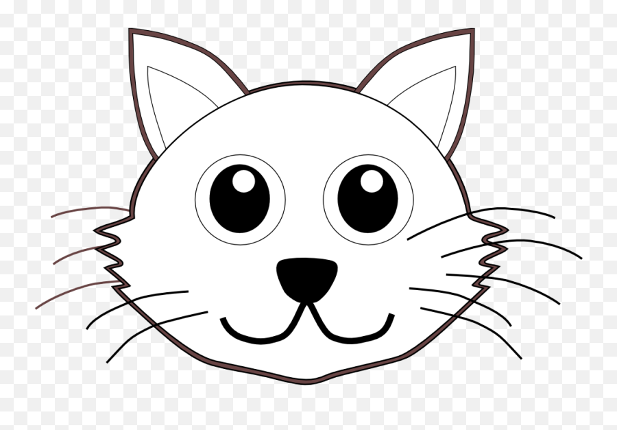 Draw A Cartoon Cat - Cat Face Clipart Black And White Png Emoji,Yawning Face Emoji