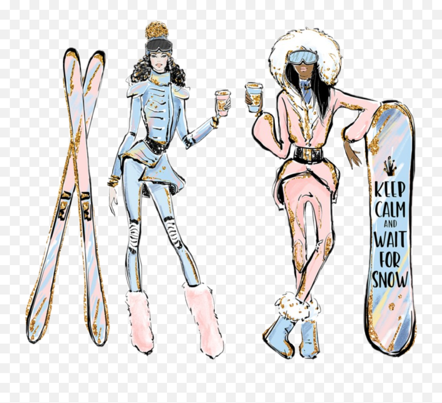 Watercolor Women Woman Girls Sticker By Stephanie - For Women Emoji,Skier Emoji