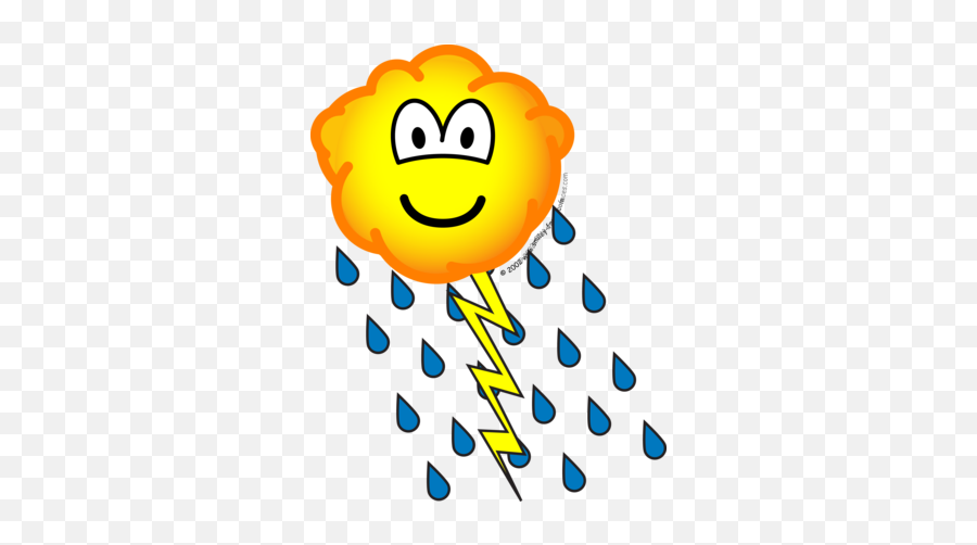 Thunder Cloud Emoticon Emoticons Emofacescom - Thunder Smiley Emoji,Wave Emoticons