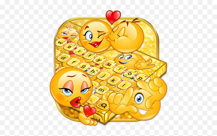 Glitter Emoji Keyboard Theme - Happy,Emoji Keyboard