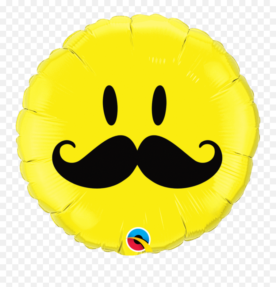 Yellow Smiley Face With Mustache - Pink Smiley Face Emoji,Balloon Emoji