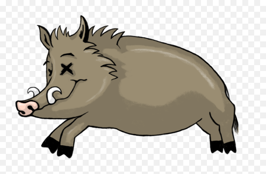 Wild Boar Common Warthog Clip Art Cartoon Drawing - Pig Transparent Png Wild Boar Cartoon Png Emoji,Guess The Emoji Leaf And Pig