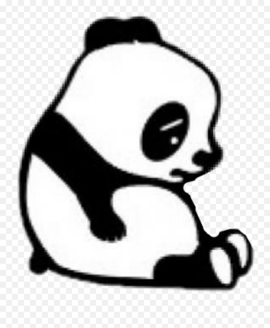 Sad Panda Pan - Imagenes De Corazón Roto Negro Emoji,Sad Panda Emoji