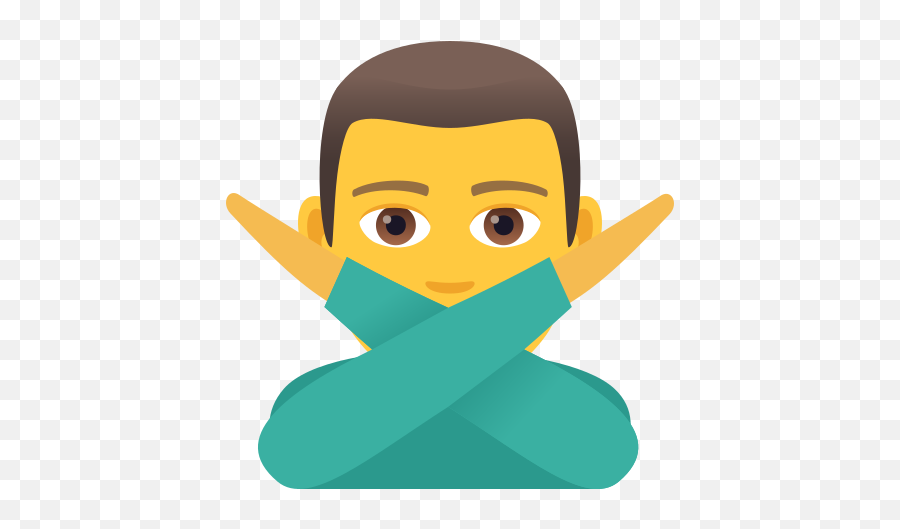 Emoji U200d Man Makes No Gestures Wprock - Travailleur Emogie,No U Emoji