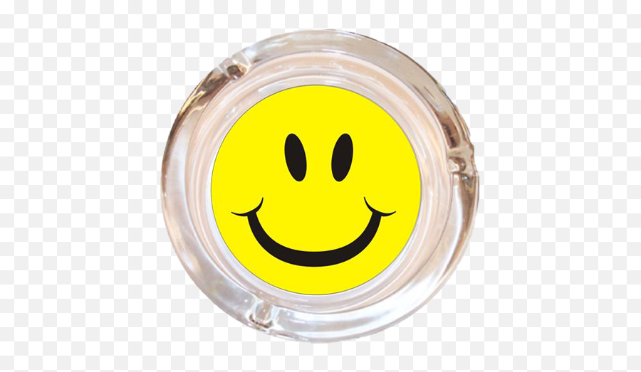 4 Diameter Smiley Face Glass Ashtray - Happy Emoji,Classic Hotmail Emoticon