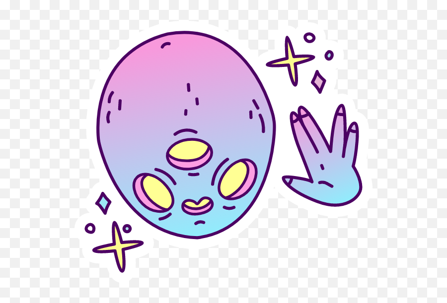 Blue And Pink Alien Sticker - Dot Emoji,Undertale Emoticon Deviantart