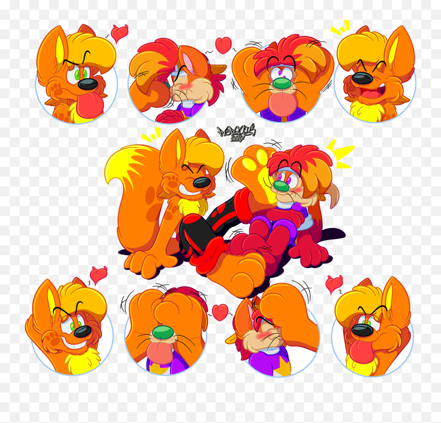 Fox N Kitty Paws Part 2 By Marquis2007 - Fur Affinity Dot Net Fictional Character Emoji,Happily Surprised Emoticon Smushed