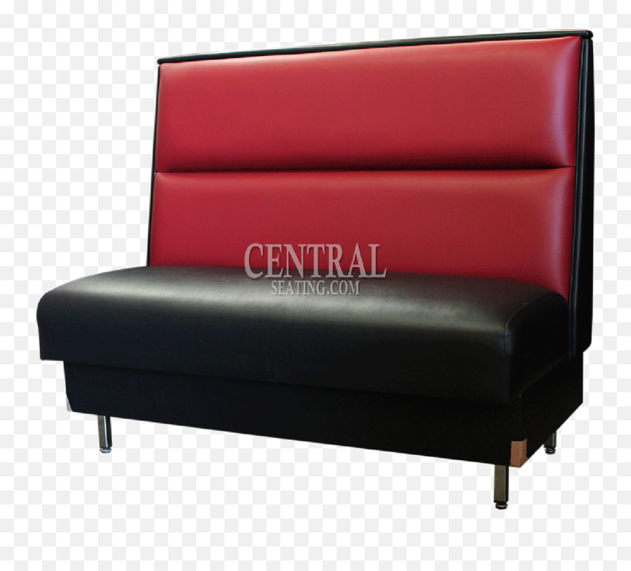 2 Horizontal Channel Back Dining Booth With Metal Legs B1042 - Red And Black Booth Seating Emoji,Reflections Furniture Emotion Ebony