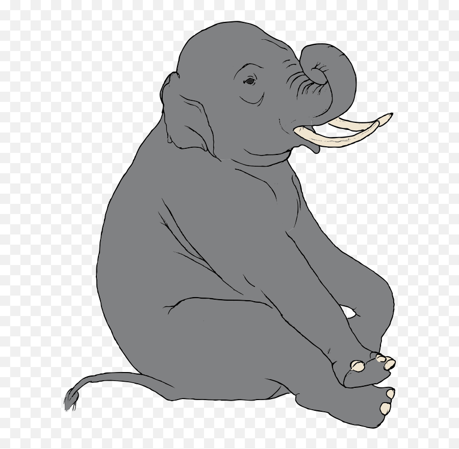 Free Clipart Sitting Elephant Stevelambert - Elephant Sitting Clipart Emoji,Free Emoticon For Elephant