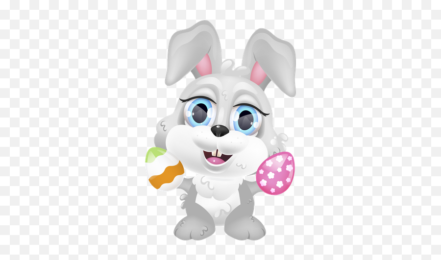 Best Premium Cute Grey Easter Bunny Illustration Download In - Kawaii Cartoon Bunny Easter Emoji,Easter Emoji Art