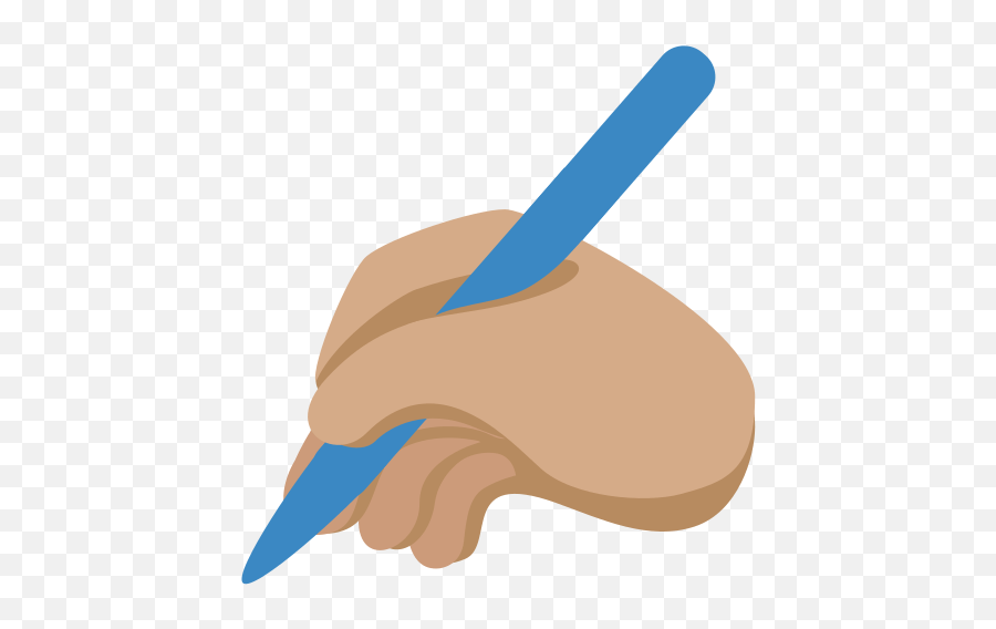 Writing Hand Emoji With Medium Skin - Human Skin Color,Writing Hand Emoji