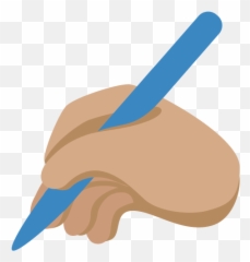 Writing Hand Emoji With Medium Skin - Human Skin Color,Writing Hand Emoji