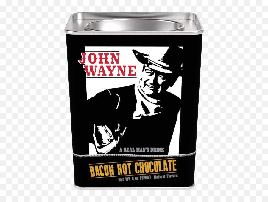 John Wayne Bacon Hot Chocolate 8oz Rectangle Tin U2013 Mcstevens - John Wayne Bacon Hot Chocolate Emoji,Hot Chocolate Emoji