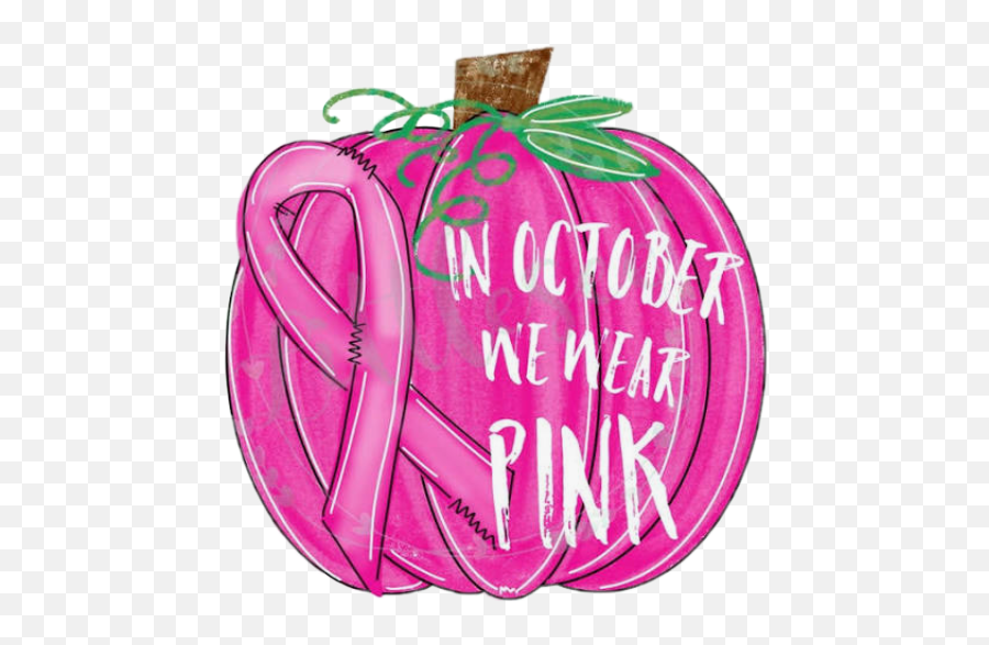 Watercolor Pumpkin Pink October Sticker By Stephanie - Girly Emoji,Pink Breast Cancer Ribbon Emoji