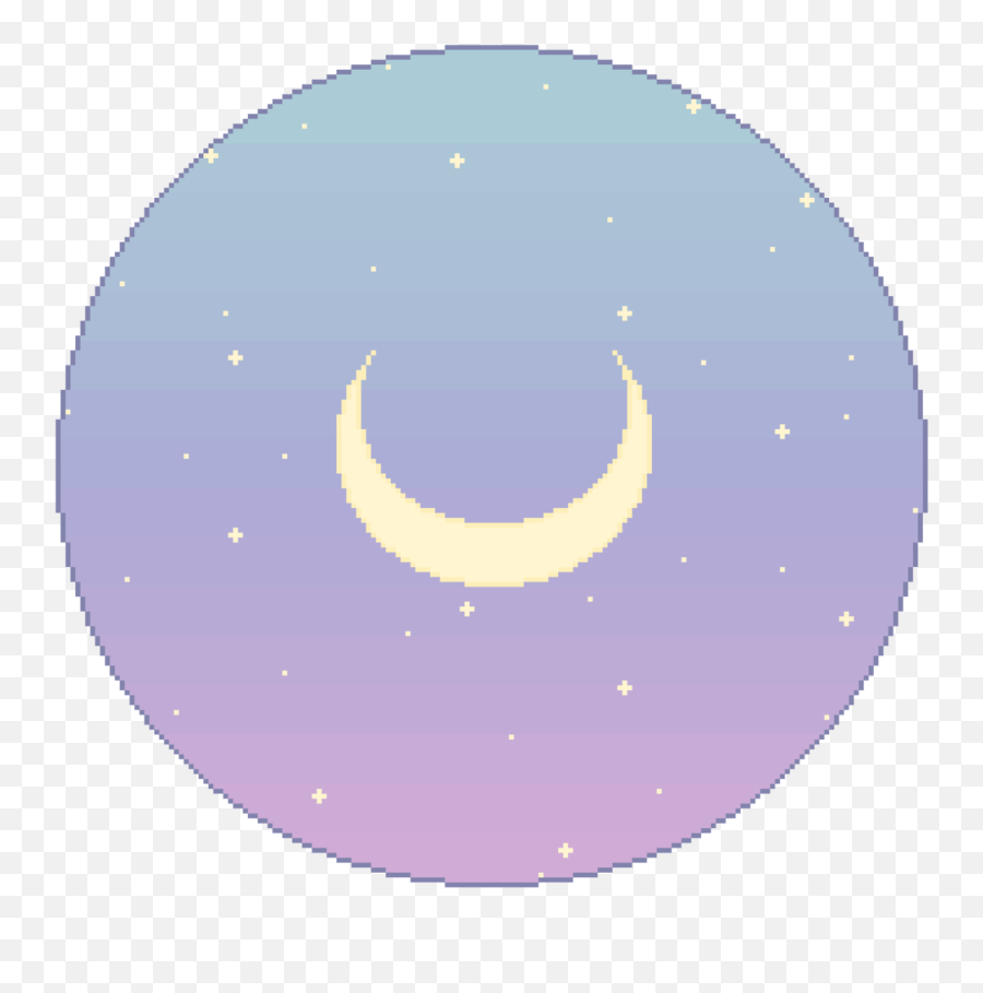 Transparent Night Sky Clipart - Pixel Art Moon Png Full Crescent Moon Pixel Art Emoji,Emoji Movie Sombra