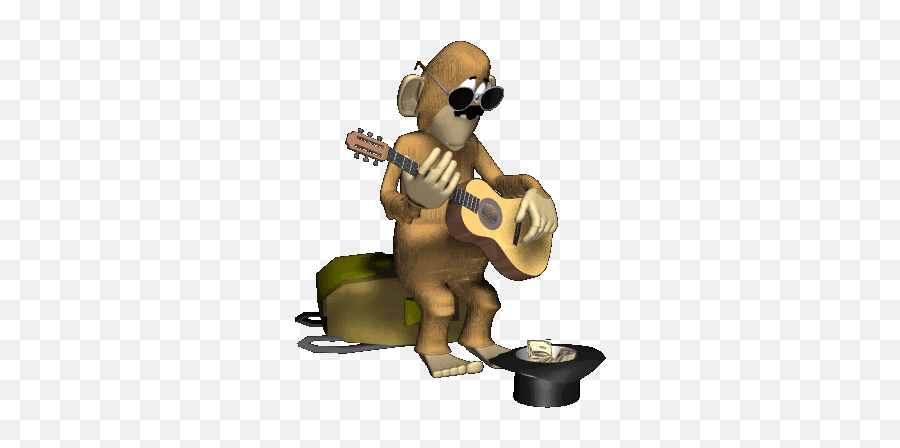 Ftestickers Monkey Animal Muzic Dance - Guitarist Emoji,Dancing Monkey Emoji