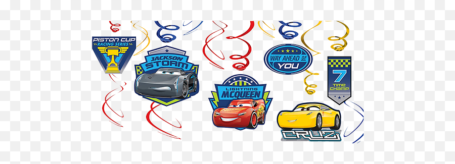 Disney Cars Party Supplies Lightning Mcqueen Party Ideas - Automotive Decal Emoji,Car Pop Car Emoji
