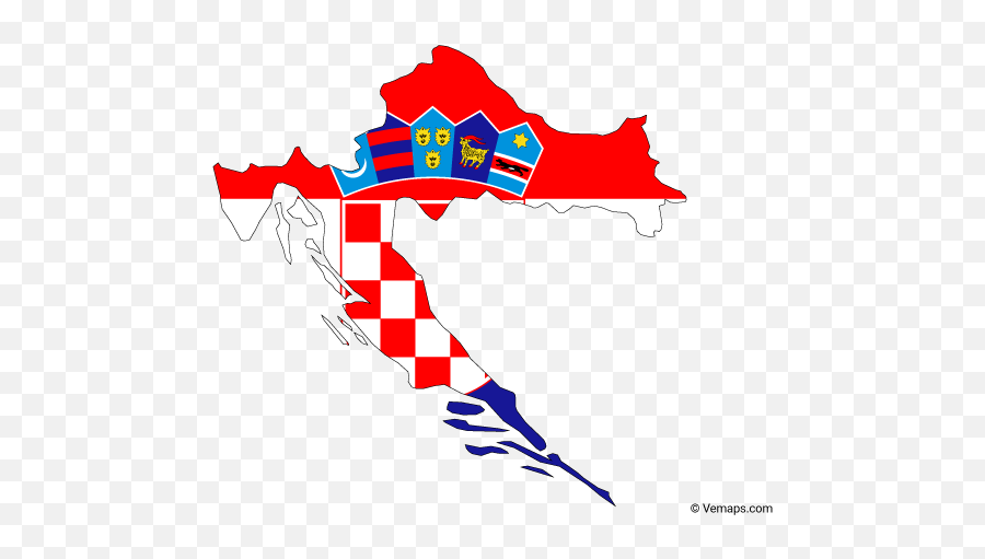 Flag Map Of Croatia Free Vector Maps Croatia Map - Croatia Map Vector Emoji,Aus Flag Emoji