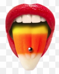 Interesting Sexy Lips Sticker - For Women Emoji,Pierced Tongue Emoji