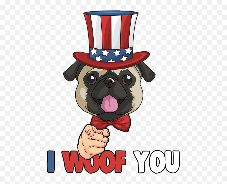 4th Of July Usa Indepedence Day - Pug Dog 4th Of July Emoji,Pug Emoticons For Iphone