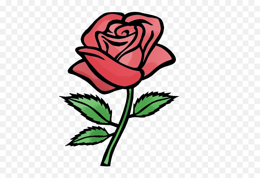 Rose Cartoon Drawing Free Download Clip - Rose Clipart Emoji,Animated Flower Emojis Downloads