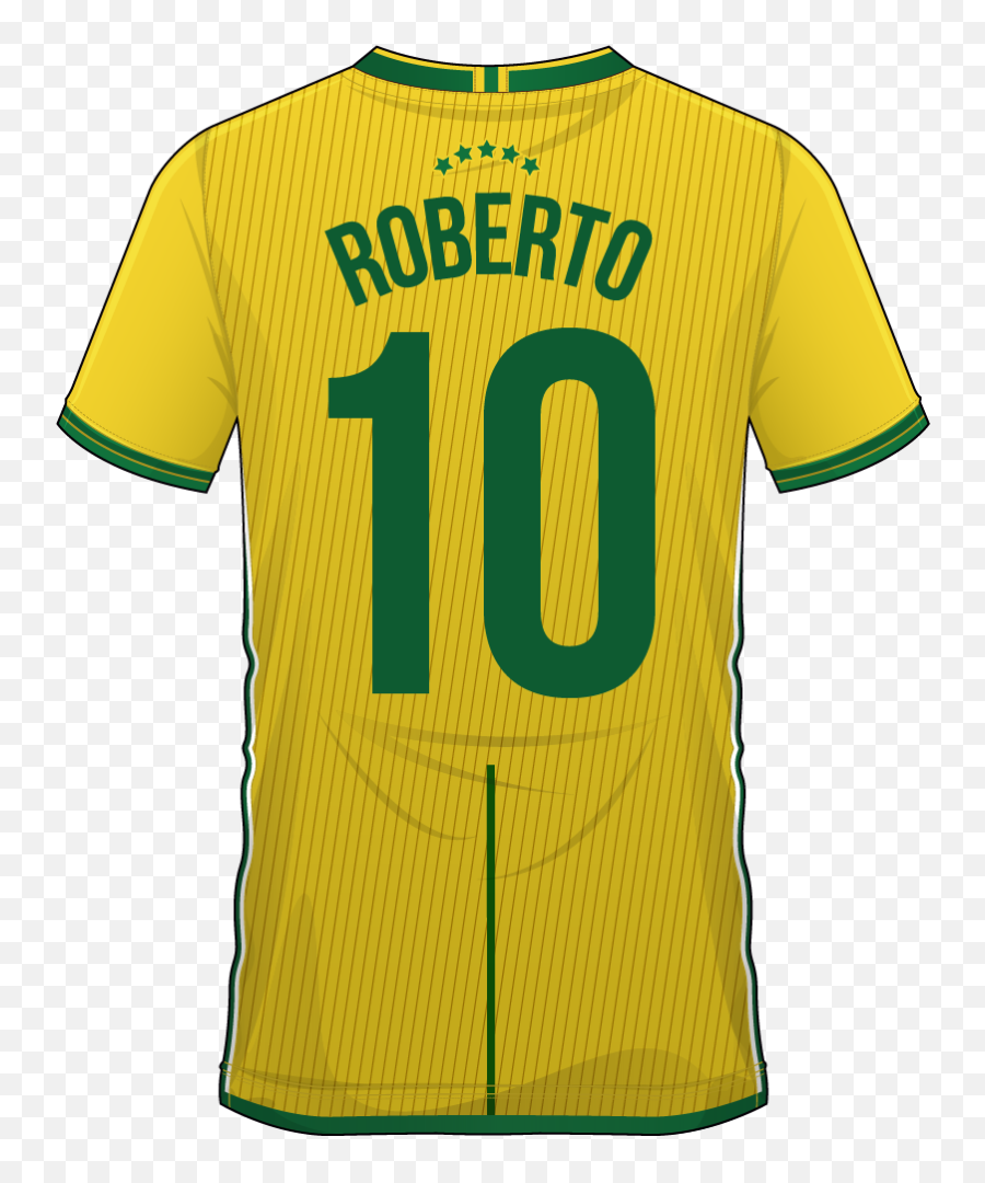 Vinilo Decorativo Fútbol Camisa De Brasil Con Nombre - Short Sleeve Emoji,Emoji De Camiseta De Soccer