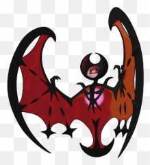 Download Crimsonmoonlunala - Pokemon Sun And Moon Silhouette Pokemon Shiny Lunala Emoji,Red Emoji Pokemon