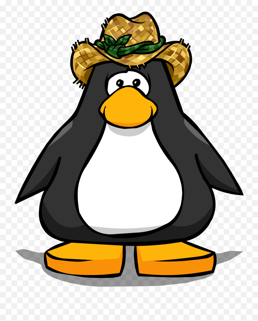 Straw Gardening Hat - Club Penguin Png Black Emoji,Straw Hat Emoji