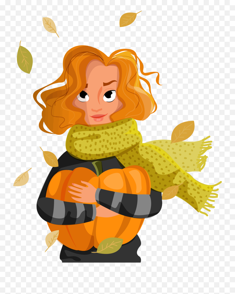 Girl Falling Png - Woman Loves Autumn By Gdj Girl Cartoon Character Cartoon Character Cool Digital Art Emoji,Emoji Doll Girl