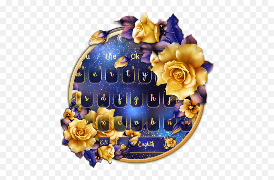 Blue Glitter Rose Keyboard Theme Apk 10001001 - Download Apk Garden Roses Emoji,
