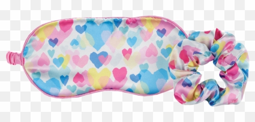 Pastel Hearts Eye Mask And Scrunchie Set - Girly Emoji,Emoji Made By Clay