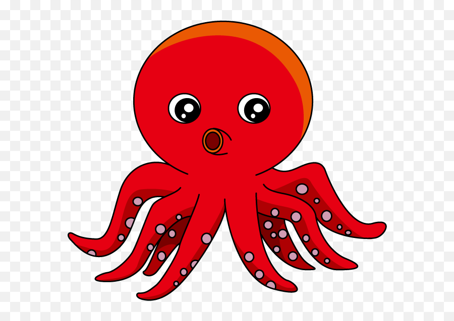 Squid Clipart Octopus Clipart - Red Octopus Cartoon Png Emoji,Trabsformice Emojis